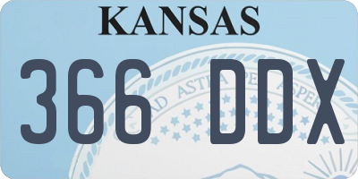 KS license plate 366DDX