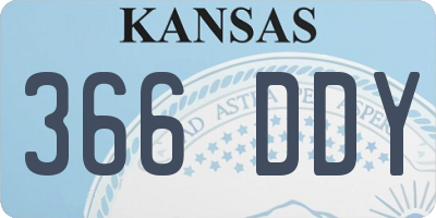 KS license plate 366DDY