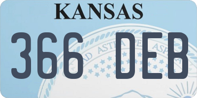 KS license plate 366DEB