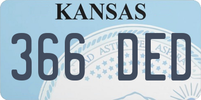 KS license plate 366DED