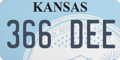 KS license plate 366DEE