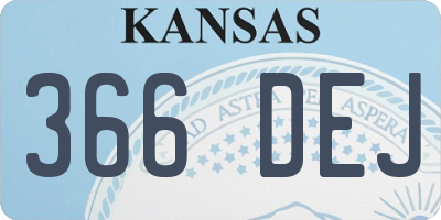 KS license plate 366DEJ