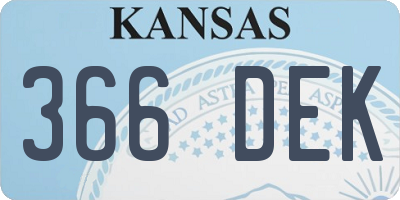 KS license plate 366DEK