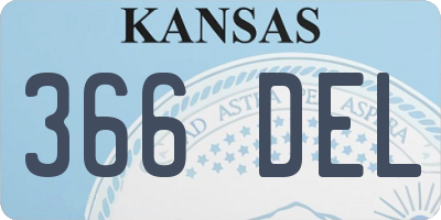 KS license plate 366DEL