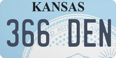 KS license plate 366DEN