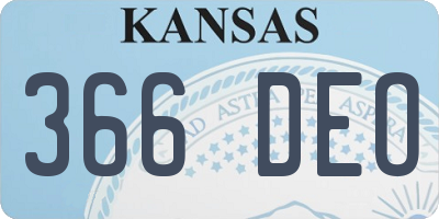 KS license plate 366DEO