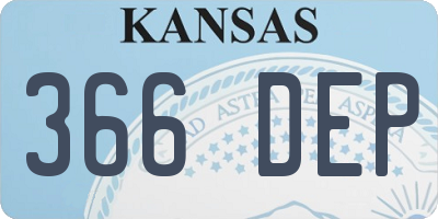 KS license plate 366DEP