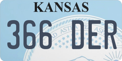 KS license plate 366DER