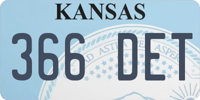 KS license plate 366DET