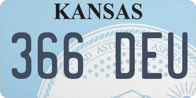 KS license plate 366DEU