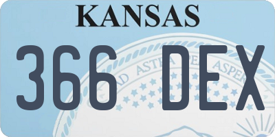 KS license plate 366DEX