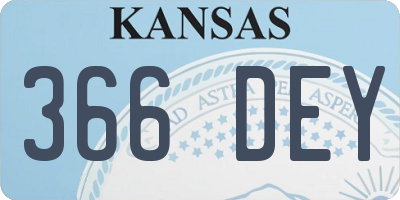 KS license plate 366DEY