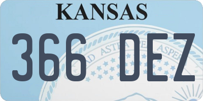 KS license plate 366DEZ