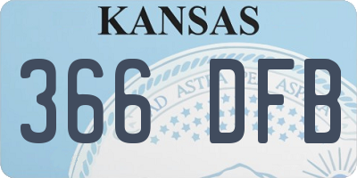 KS license plate 366DFB