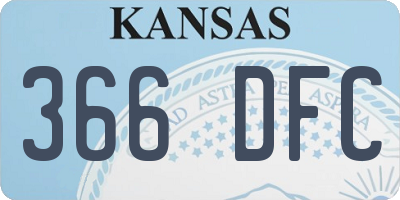 KS license plate 366DFC