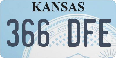 KS license plate 366DFE