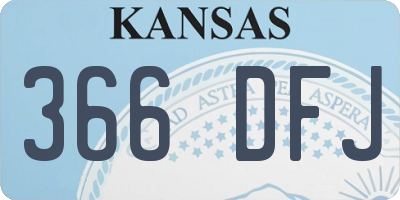 KS license plate 366DFJ