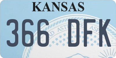 KS license plate 366DFK
