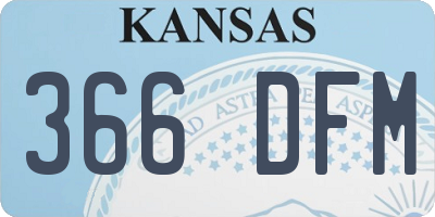KS license plate 366DFM