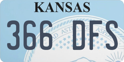 KS license plate 366DFS