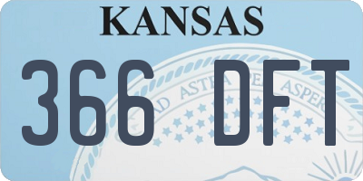 KS license plate 366DFT