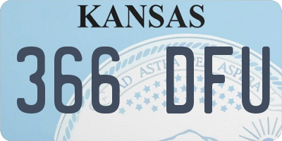 KS license plate 366DFU