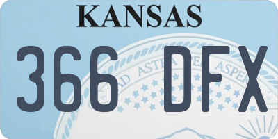 KS license plate 366DFX