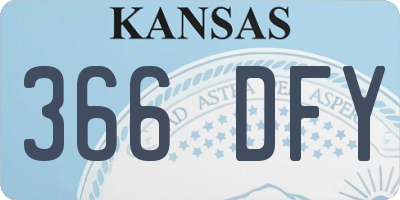 KS license plate 366DFY