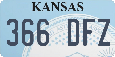 KS license plate 366DFZ