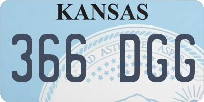 KS license plate 366DGG