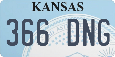 KS license plate 366DNG