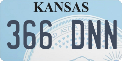 KS license plate 366DNN