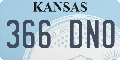 KS license plate 366DNO