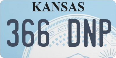 KS license plate 366DNP