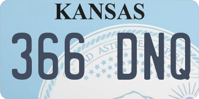 KS license plate 366DNQ