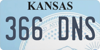 KS license plate 366DNS