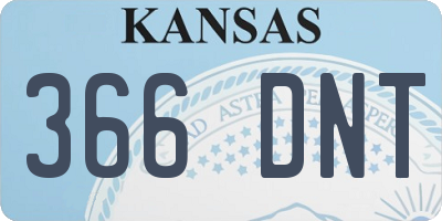 KS license plate 366DNT