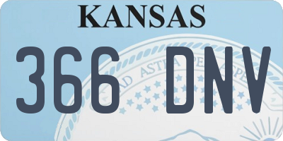 KS license plate 366DNV