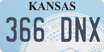 KS license plate 366DNX