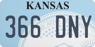 KS license plate 366DNY