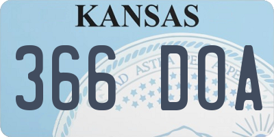 KS license plate 366DOA