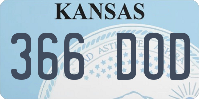 KS license plate 366DOD