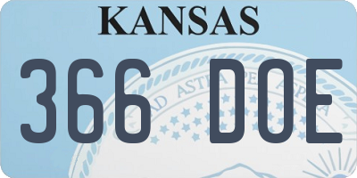 KS license plate 366DOE