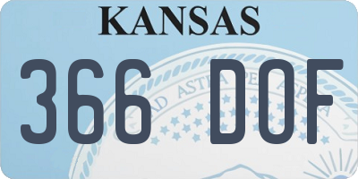 KS license plate 366DOF