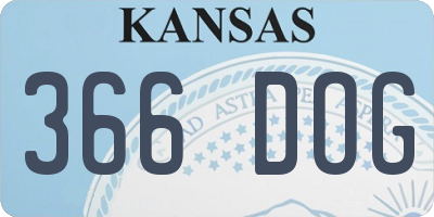 KS license plate 366DOG