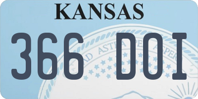 KS license plate 366DOI
