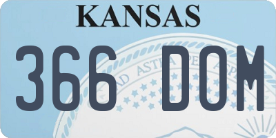 KS license plate 366DOM