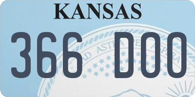 KS license plate 366DOO