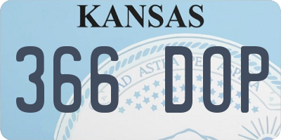 KS license plate 366DOP