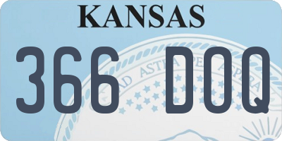 KS license plate 366DOQ